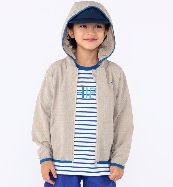 SHIPS KIDS「SHIPS KIDS:100～130cm /〈UVカット〉ジップ パーカ」|パーカー|ベージュ