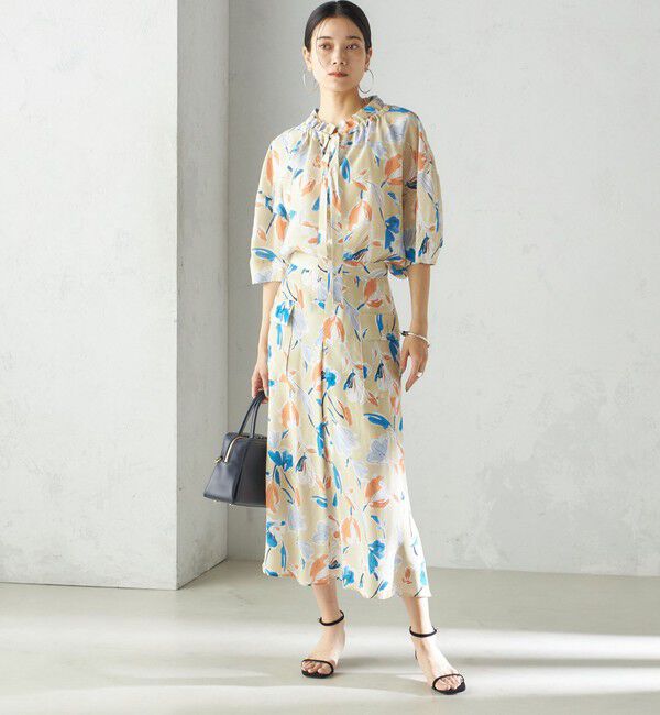 SHIPS for women「IPEKER 花柄 フロント ポケット フレア スカート」|スカート|