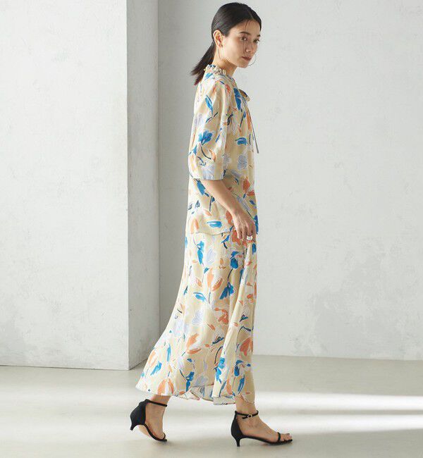 SHIPS for women「IPEKER 花柄 フロント ポケット フレア スカート」|スカート|