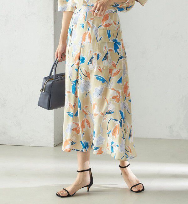 SHIPS for women「IPEKER 花柄 フロント ポケット フレア スカート」|スカート|