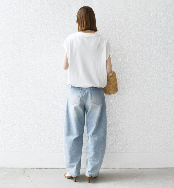 SHIPS any「SHIPS any:〈接触冷感/汗染み防止加工/洗濯機可能〉ドロスト フレンチスリーブ TEE」|Tシャツ・カットソー|