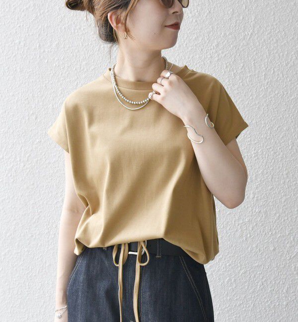 SHIPS any「SHIPS any:〈接触冷感/汗染み防止加工/洗濯機可能〉ドロスト フレンチスリーブ TEE」|Tシャツ・カットソー|