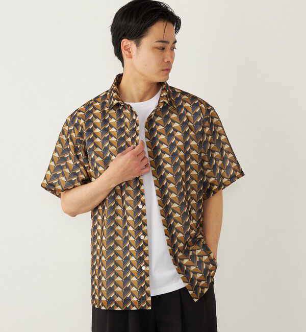 SHIPS Colors 「SHIPS Colors:〈洗濯機可能〉メッシュ 総柄 プリント シャツ」|シャツ・ブラウス|