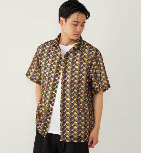 SHIPS Colors 「SHIPS Colors:〈洗濯機可能〉メッシュ 総柄 プリント シャツ」|シャツ・ブラウス|