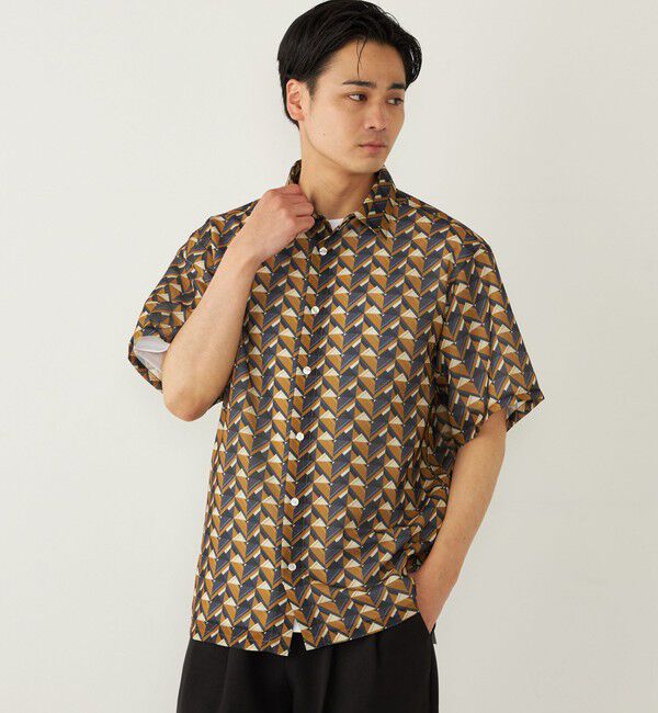 SHIPS Colors 「SHIPS Colors:〈洗濯機可能〉メッシュ 総柄 プリント シャツ」|シャツ・ブラウス|