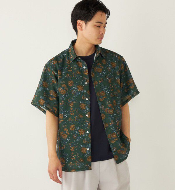 SHIPS Colors 「SHIPS Colors:〈洗濯機可能〉メッシュ 総柄 プリント シャツ」|シャツ・ブラウス|