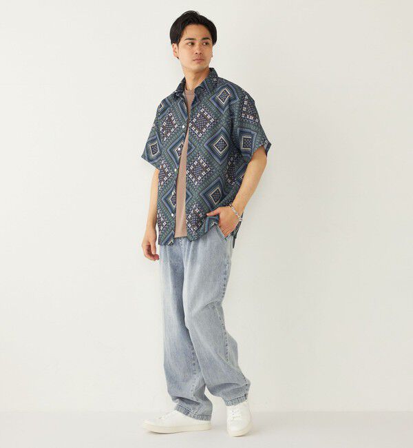 SHIPS Colors 「SHIPS Colors:〈洗濯機可能〉メッシュ 総柄 プリント シャツ」|シャツ・ブラウス|