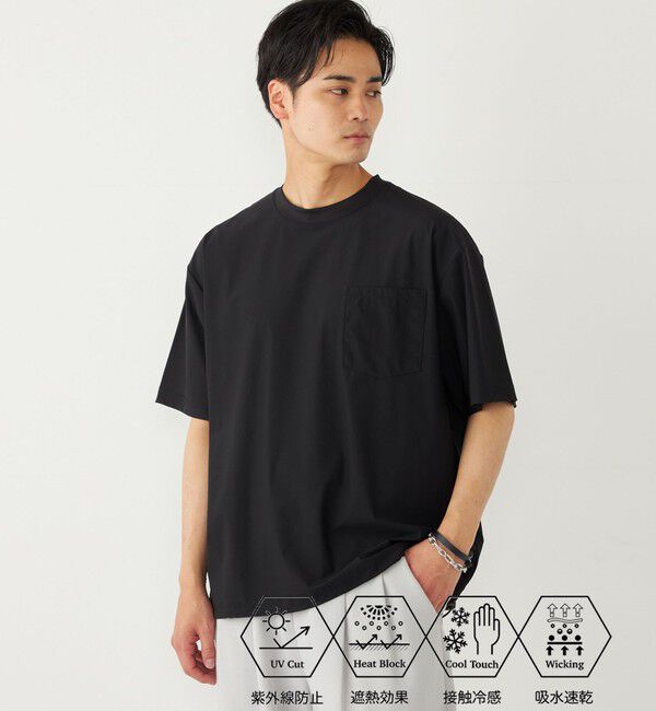 SHIPS Colors 「SHIPS Colors:〈UVカット・接触冷感・吸水速乾〉COOL TOUCH Tシャツ」|Tシャツ・カットソー|ブラック