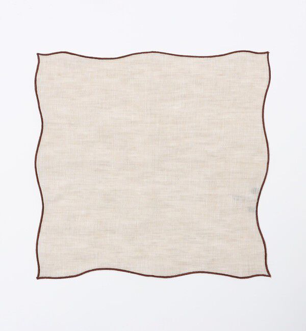 SHIPS「MUNGAI: ONDA パイピング リネン チーフ」|ハンカチ|ベージュ