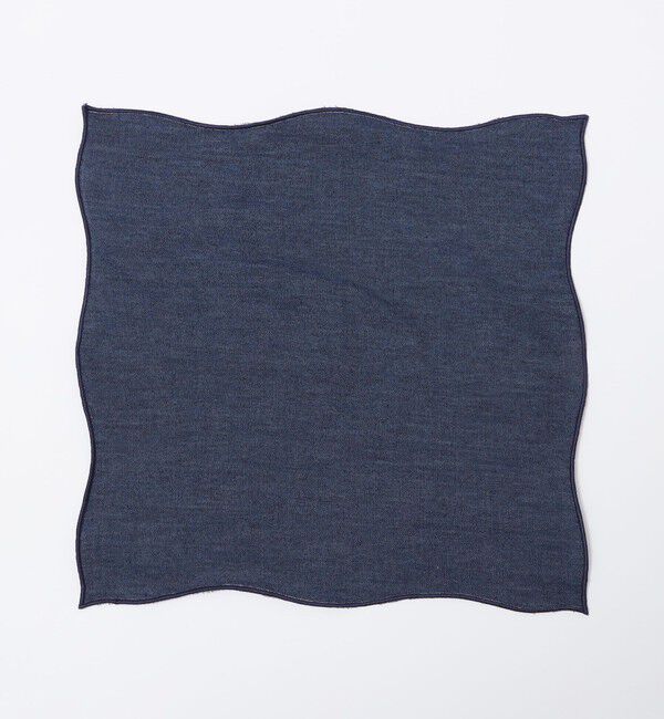 SHIPS「MUNGAI: ONDA パイピング リネン チーフ」|ハンカチ|コバルトブルー