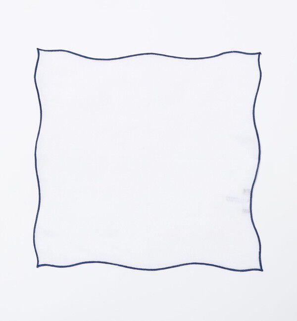 SHIPS「MUNGAI: ONDA パイピング リネン チーフ」|ハンカチ|ネイビー