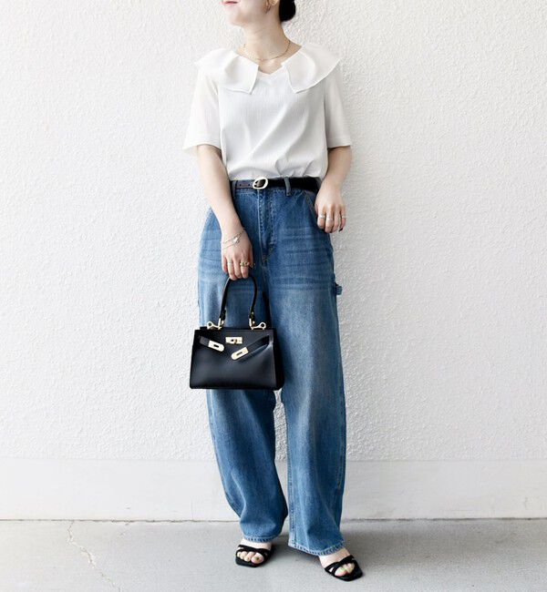 SHIPS any「【WEB限定】SHIPS any:〈洗濯機可能〉ラフ サテン フリルカラー ブラウス 25SS」|シャツ・ブラウス|