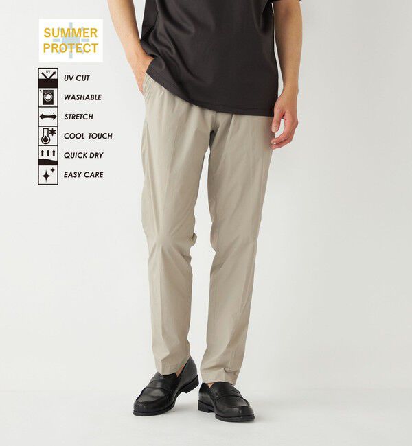 SHIPS Colors 「SHIPS Colors:〈UVカット・接触冷感・速乾・洗濯機可能〉サマープロテクト スラックス」|スラックス|カーキ