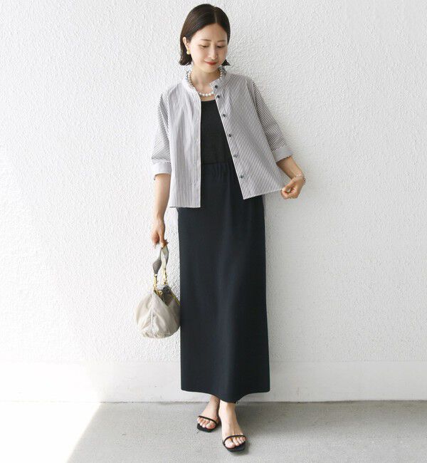 SHIPS for women「【WEB限定】〈手洗い可能〉ブロード ストライプ / 無地 切替 パッチワーク シャツ」|シャツ・ブラウス|