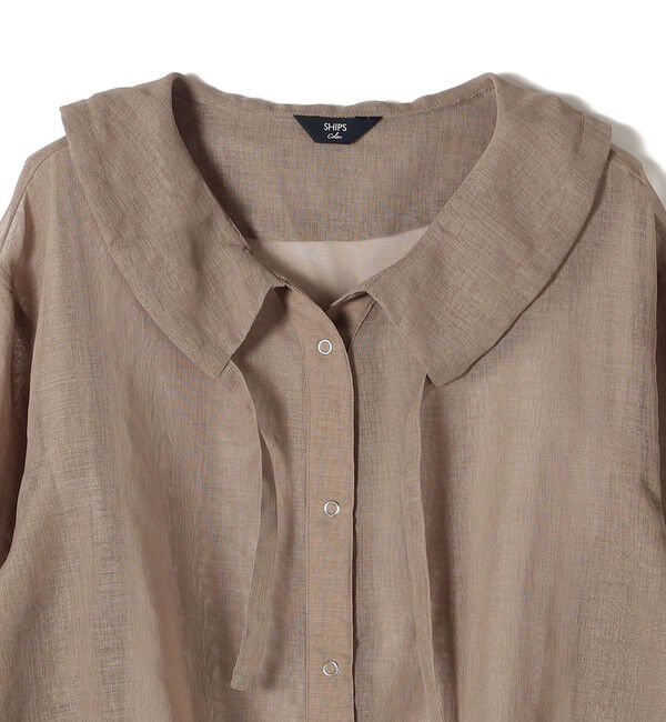 SHIPS Colors 「SHIPS Colors:〈手洗い可能〉シアー リネンライク アノラック シャツ」|シャツ・ブラウス|