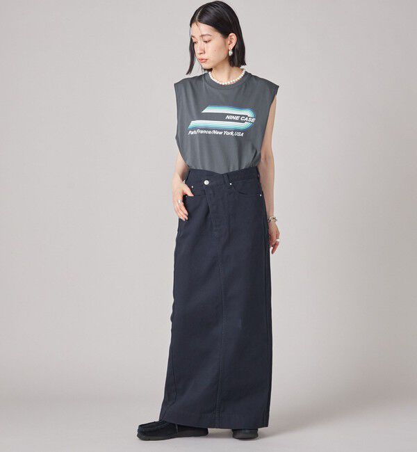 SHIPS for women「SHIPS NINE CASE:ロゴ ノースリーブ TEE」|Tシャツ・カットソー|