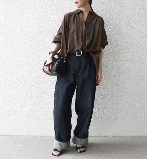 SHIPS any「SHIPS any:〈手洗い可能〉シアー ドット レギュラーカラー ギャザー シャツ」|シャツ・ブラウス|