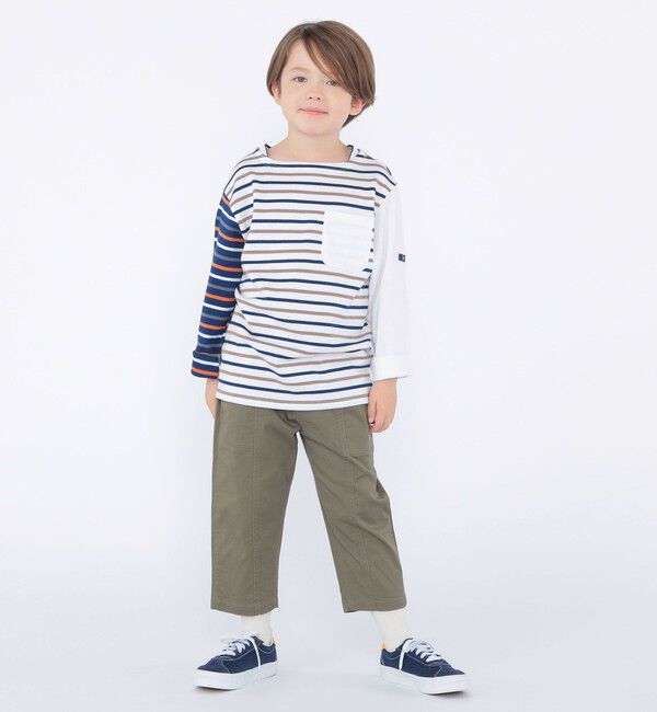 SHIPS KIDS「SHIPS KIDS:100～130cm/クレイジー ボーダー ロングスリーブ Tシャツ」|Tシャツ・カットソー|