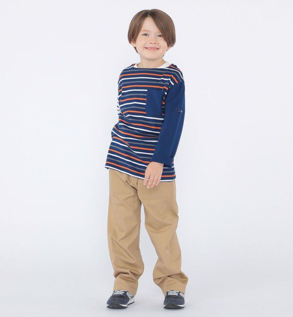 SHIPS KIDS「SHIPS KIDS:100～130cm/クレイジー ボーダー ロングスリーブ Tシャツ」|Tシャツ・カットソー|