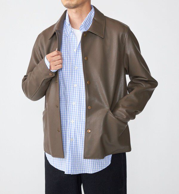 SHIPS「SHIPS: 合成皮革 コーチ ブルゾン」|ブルゾン・スタジャン|