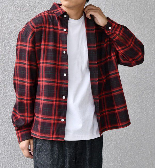 SHIPS any「SHIPS any:〈洗濯機可能〉トラッド チェックカラー ボックス ショート ネルシャツ◇」|シャツ・ブラウス|