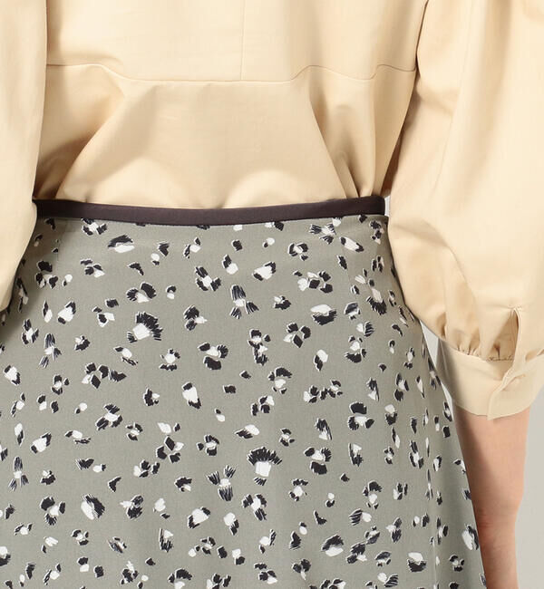 Ballsey「ブラッシュレオパードプリント アシンメトリータックフレアスカート」|フレア|