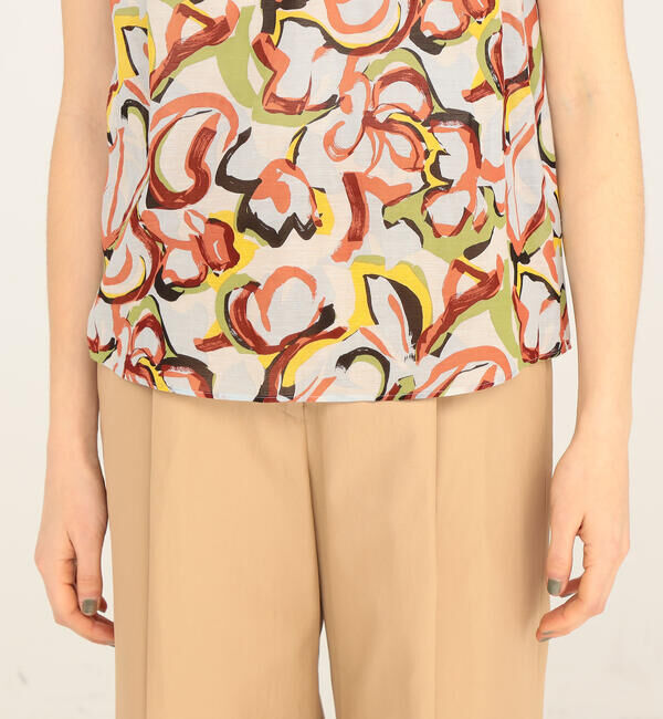 TOMORROWLAND collection「アドフラワープリント ギャザーフリルブラウス」|シャツ・ブラウス|