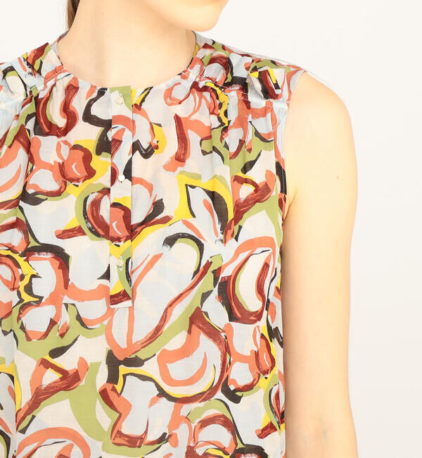 TOMORROWLAND collection「アドフラワープリント ギャザーフリルブラウス」|シャツ・ブラウス|