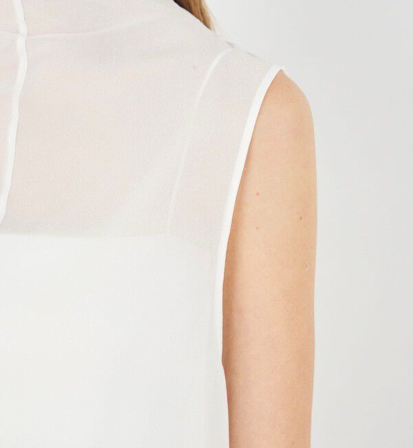 DES PRES「シルクシフォン ハイネックノースリーブブラウス」|シャツ・ブラウス|