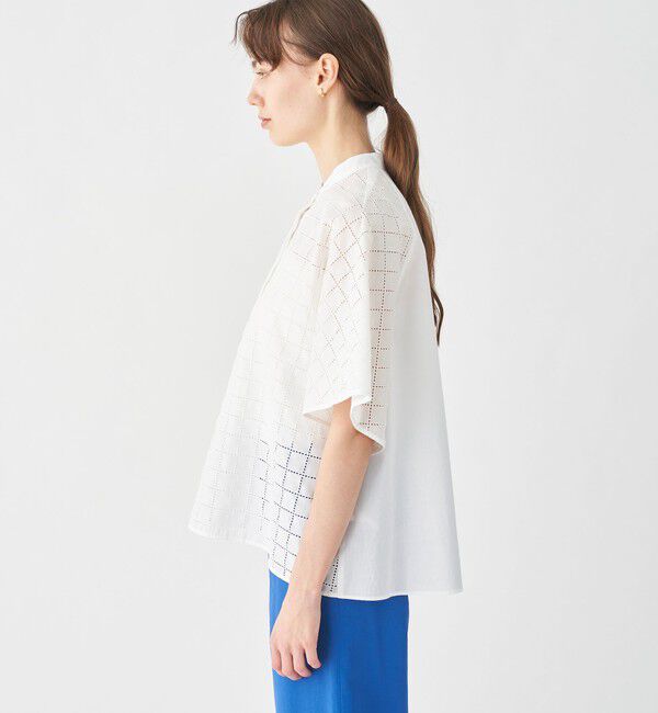 TOMORROWLAND collection「スクエアーエンブロイダリー ハーフスリーブブラウス」|シャツ・ブラウス|
