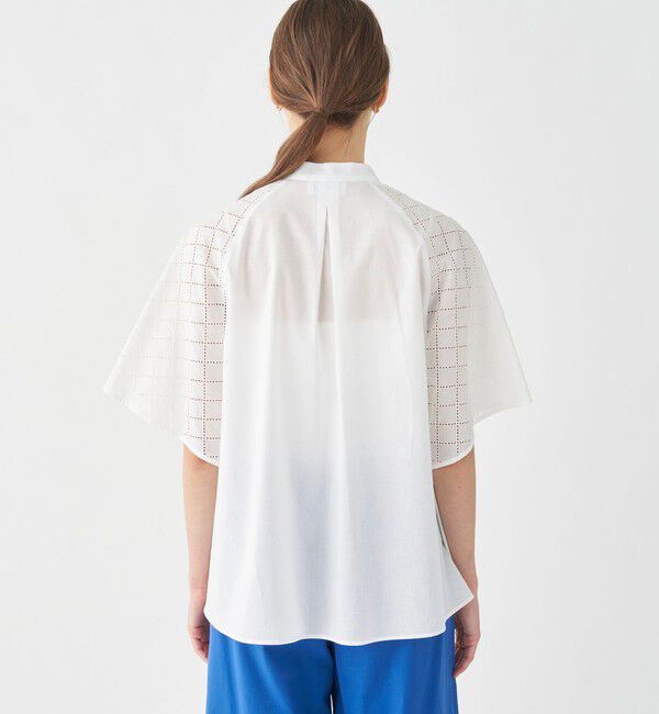 TOMORROWLAND collection「スクエアーエンブロイダリー ハーフスリーブブラウス」|シャツ・ブラウス|