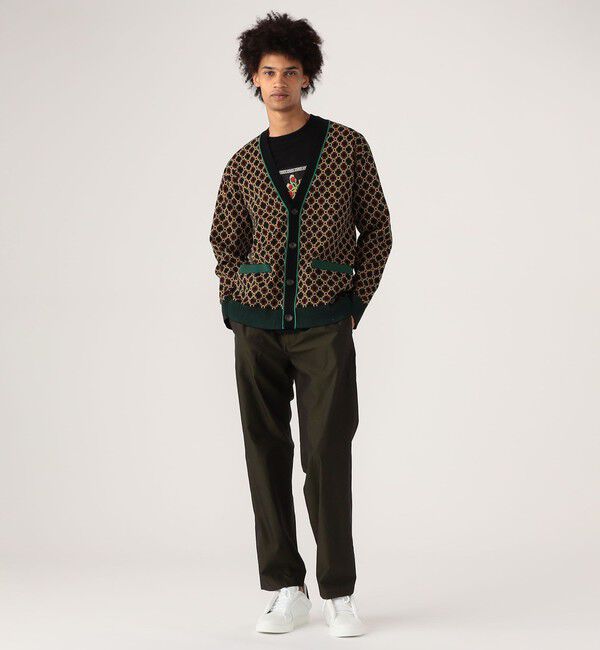 CABaN「CABaN クロスタイルジャカード Vネックカーディガン」|カーディガン|