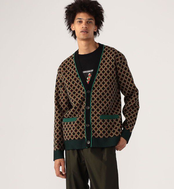 CABaN「CABaN クロスタイルジャカード Vネックカーディガン」|カーディガン|