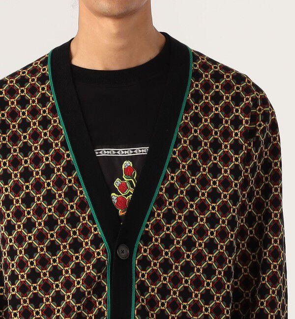 CABaN「CABaN クロスタイルジャカード Vネックカーディガン」|カーディガン|