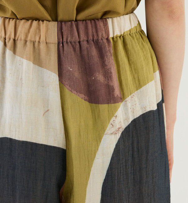 GALERIE VIE「ジオメトリーエンブロイダリー　ワイドイージーパンツ」|チノ|