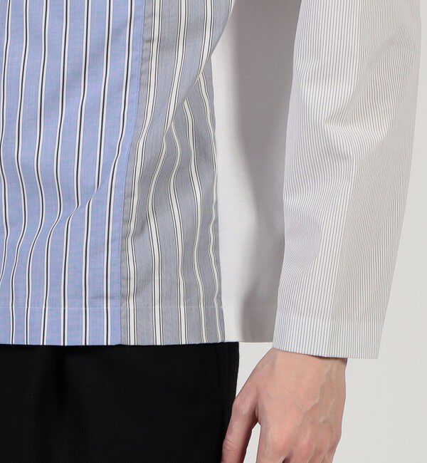 TOMORROWLAND MENS「コットン シャツコンビ クルーネックプルオーバー」|Tシャツ・カットソー|