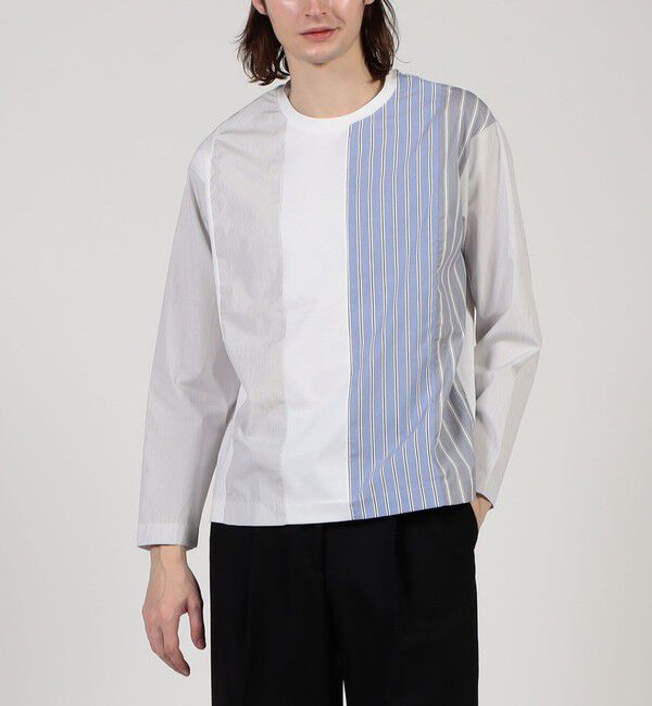 TOMORROWLAND MENS「コットン シャツコンビ クルーネックプルオーバー」|Tシャツ・カットソー|