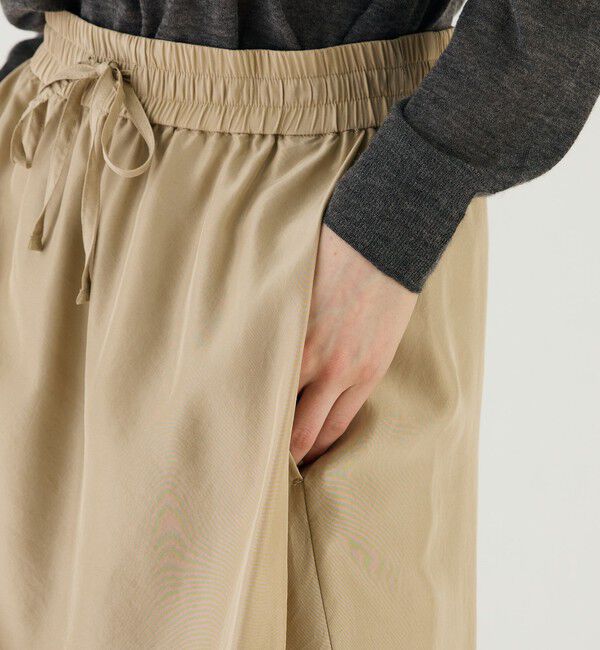 GALERIE VIE「フェブリルシルク サイドタックマキシスカート」|フレア|