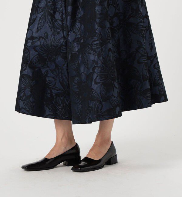 DES PRES「スペースフラワーライトジャカード ボリュームタックフレアスカート」|フレア|