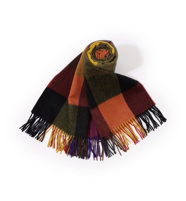 TOMORROWLAND GOODS「Joshua Ellis BLOCK CHECK ストール」|ストール|36 レッド系