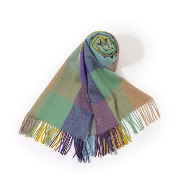 TOMORROWLAND GOODS「Joshua Ellis BLOCK CHECK ストール」|ストール|64 ブルー系