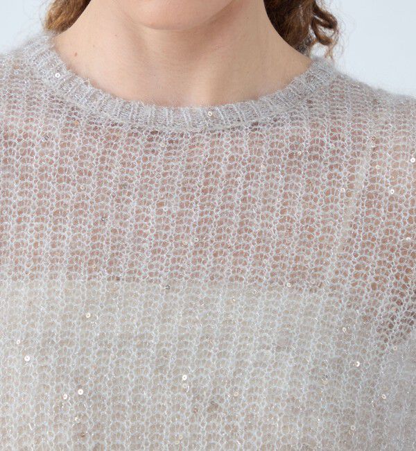 Ballsey「ラメスパンコールモヘヤ クルーネックプルオーバー」|ニット・セーター|