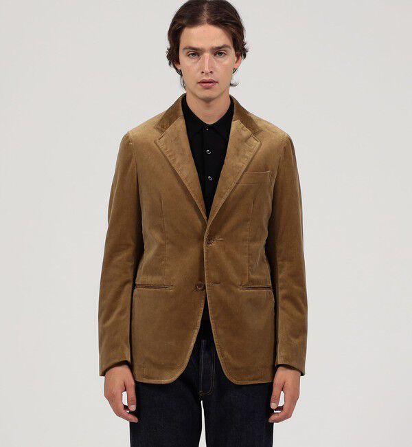 TOMORROWLAND MENS「ウォッシュドベルベット シングルブレステッド 2Bジャケット PONTOGLIO」|テーラードジャケット|