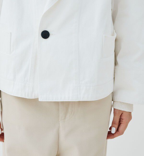 GALERIE VIE「サンフェードデニム ワイドカラーブルゾン」|ブルゾン・スタジャン|