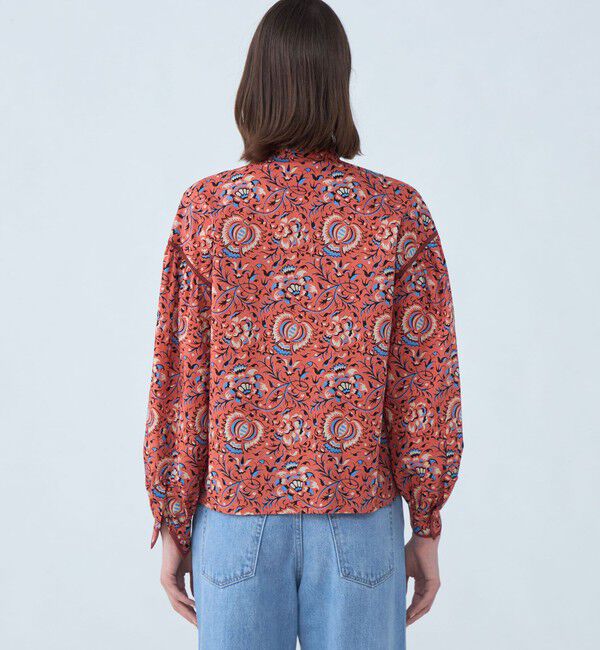 SOULEIADO「コットンローンプリント ボウタイブラウス」|シャツ・ブラウス|