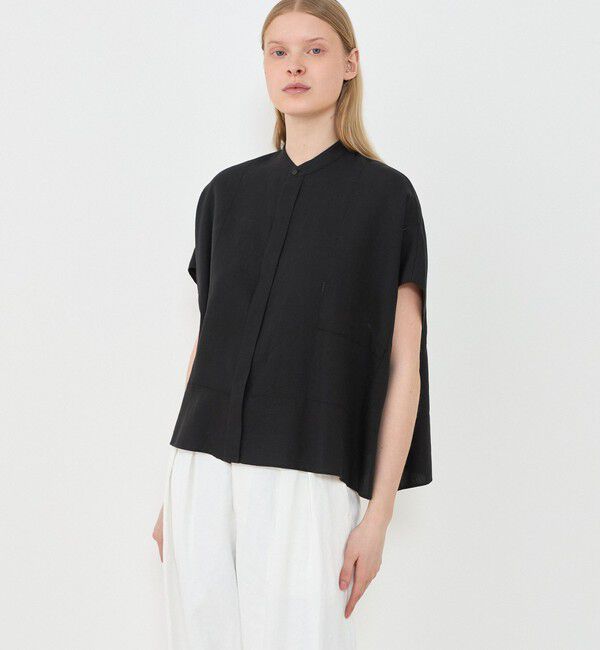 GALERIE VIE「フレンチリネン スタンドカラーシャツ」|シャツ・ブラウス|