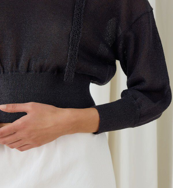 DES PRES「コットンシルクペーパーツイスト Vネックプルオーバー」|ニット・セーター|