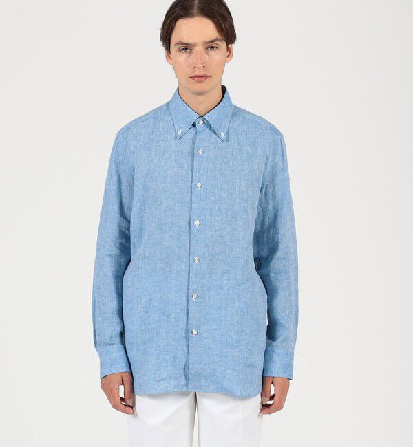 TOMORROWLAND MENS「【別注】LUIGI BORRELLI GABLE リネン ボタンダウンシャツ」|シャツ・ブラウス|