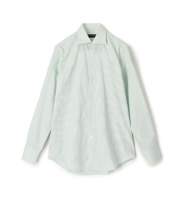 TOMORROWLAND MENS「120/2コットン キャンディストライプ  レギュラーカラー ドレスシャツ」|シャツ・ブラウス|54 グリーン系