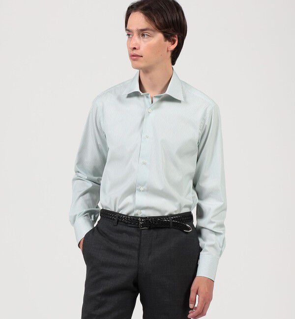 TOMORROWLAND MENS「120/2コットン キャンディストライプ  レギュラーカラー ドレスシャツ」|シャツ・ブラウス|